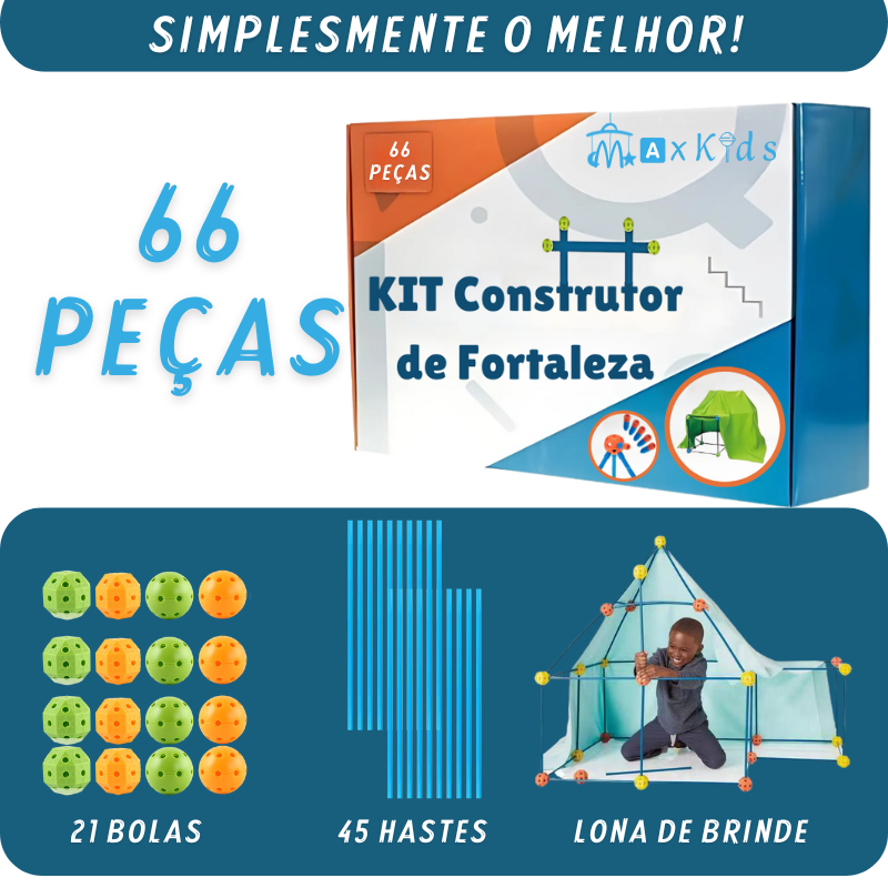 Kit Construtor de Fortalezas + Lona de Brinde ✓