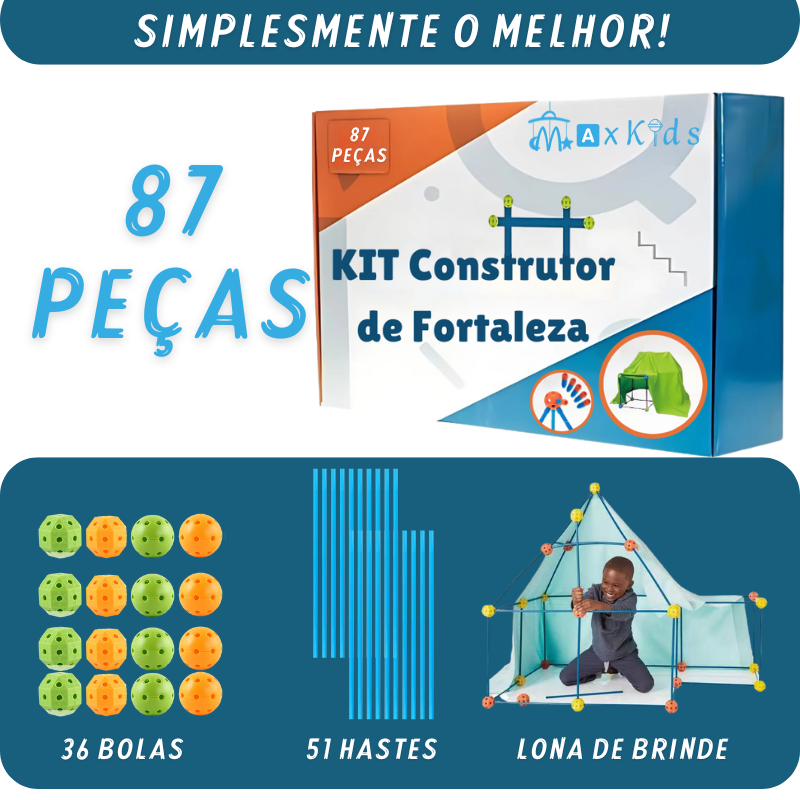 Kit Construtor de Fortalezas + Lona de Brinde ✓