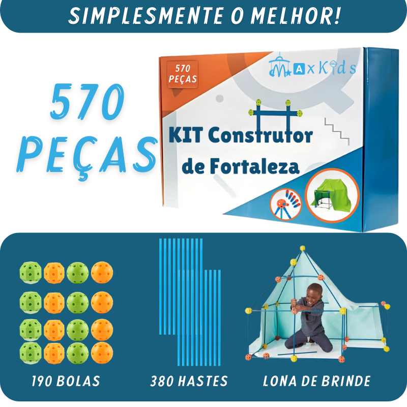 Kit Construtor de Fortalezas + Lona de Brinde ✓